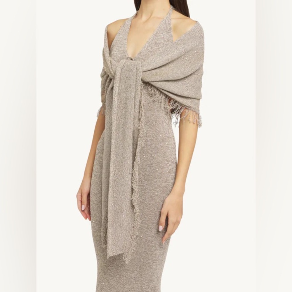 ASTA RESORT Daphne Shawl - Hazelnut Sequin, OS